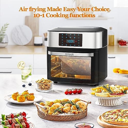 Air Fryer Oven Large 20 QT, 10-in-1 Air Fryer Toaster Combo with Window for Family, Airfryer Oven with Rotisserie Racks & Cookbook, ETL Certified