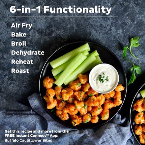 Instant Pot Vortex Plus 6QT XL Air Fryer, 6-in-1, Broils, Dehydrates, Crisps, Roasts, Reheats, Bakes for Quick Easy Meals, 100+ In-App Recipes, Dishwasher-Safe, from the Makers of Instant Pot, Black