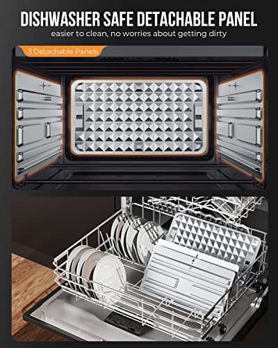 Large Capacity Toaster Oven Countertop, Dishwasher Safe Detachable Panel, 26QT Air Fryer Toaster Oven Combo, with Drumstick Grill, Air Fry, Crisp, Bake, Toast, Bagel, Pizza, Broil, Defrost, BLAZANT