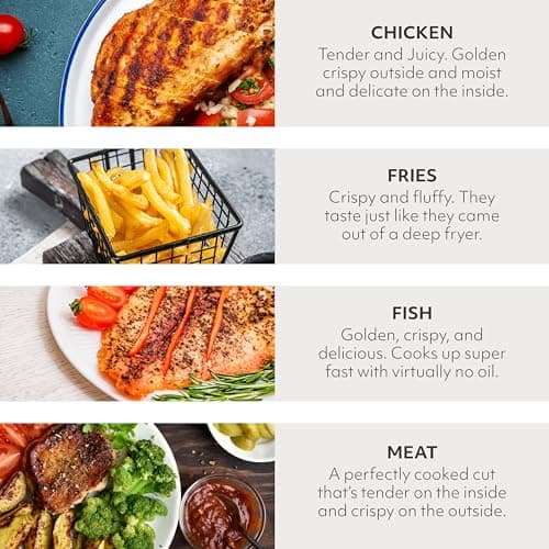 SUR LA TABLE KITCHEN ESSENTIALS 5-in-1 Compact 8-Quart Basket Air Fryer with Window for Easy Viewing, Digital Touchscreen Display with 10-Presets, Air Fry, Bake, Broil and Reheat in Minutes, 1500w