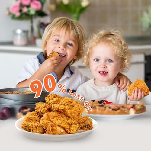 Kitchen in the box 32QT Extra Large Air Fryer Toaster Oven Combo, 21-in-1 Countertop Convection Toaster Oven with Rotisserie and Dehydrate, 6 Accessories, 1800W Dual Cook Preset (Classic Black)