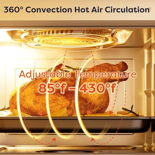 CIARRA Steam Oven Countertop with Air Fryer, 8 in 1 12L Mini Convection Oven with Steam, Rapid Steam, Air Fry, Vapor Bake, Steam Clean, Bake, Dried, Ferment, Grey