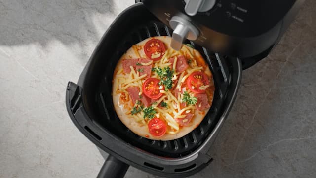 COMFEE' Compact 2.1 Quart Air Fryer with 12 Menu Options, Adjustable Timer & Temperature Control 180-400 degrees F, Dishwasher-Safe Nonstick Fry Basket with Stainless Steel Finish