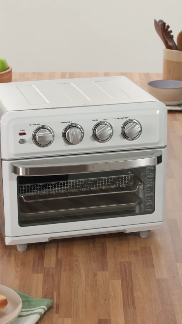 Cuisinart Air Fryer + Convection Toaster Oven, 8-1 Oven with Bake, Grill, Broil & Warm Options, White, TOA-70W