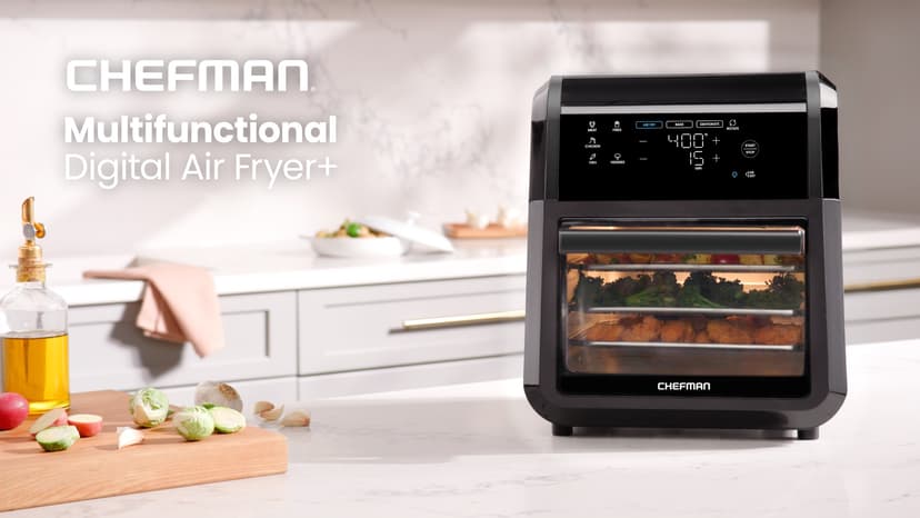 Chefman 12-Quart 6-in-1 Air Fryer Oven with Digital Timer, Touchscreen, and 12 Presets - Family Size Countertop Convection Oven, Dishwasher-Safe Parts