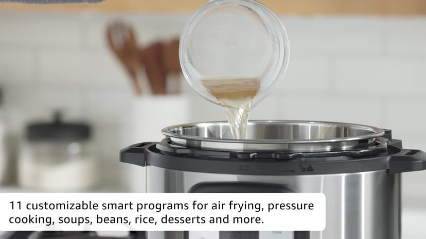 Instant Pot Duo Crisp 11-in-1 Air Fryer and Electric Pressure Cooker Combo with Multicooker Lids that Air Fries, Steams, Slow Cooks, Sautés, Dehydrates, & More, Free App With Over 800 Recipes, 6 Quart