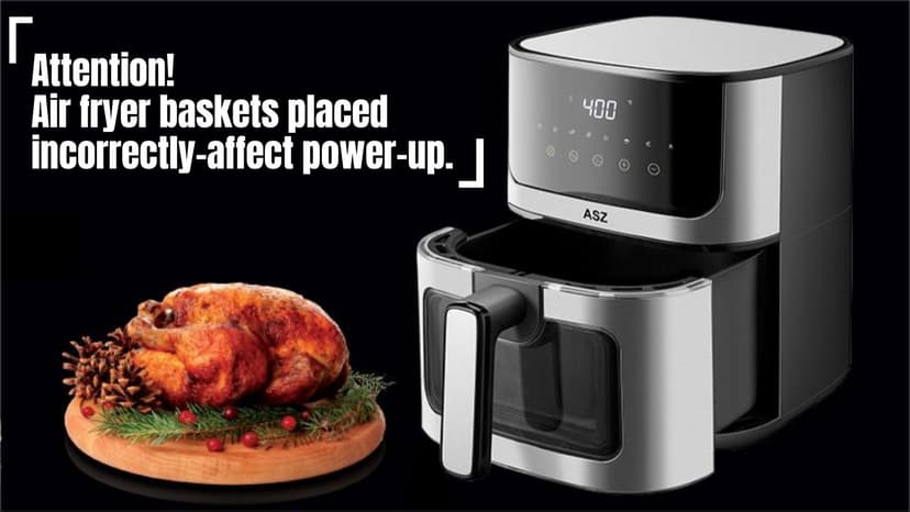 ASZ Air Fryer with Window Visible- 5 quart Compact- Digital Airfryer 5qt for 2-3 people - 5 qt for Office Dorm Room - 8 in 1 Bake Toast Broil Reheat - 1400W, 400℉ Kitchen Airfry Countertop Gift