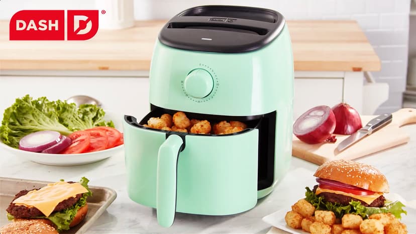 DASH Tasti-Crisp™ Express Air Fryer Oven, 2.6 Qt., White – Compact Air Fryer for Healthier Food in Minutes, Ideal for Small Spaces - Auto Shut Off, Analog, 1000-Watt