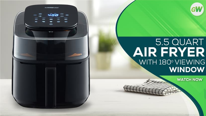GoWISE USA 5.5 Quart Air Fryer with 180° Viewing Window