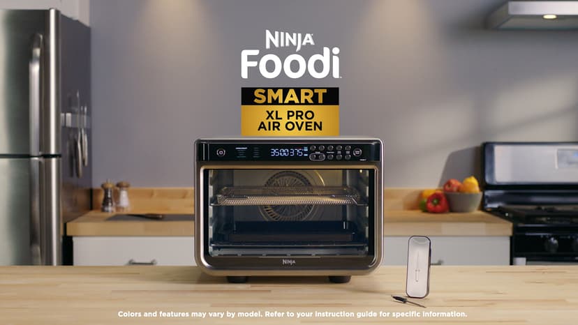 Ninja DT251 Foodi 10-in-1 Smart XL Air Fry Oven, Bake, Broil, Toast, Roast, Digital Toaster, Thermometer, True Surround Convection up to 450°F, includes 6 trays & Recipe Guide, Silver