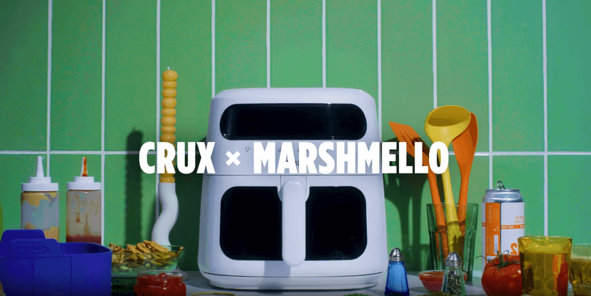 CRUX x Marshmello 8.0 QT Digital Air Fryer with TurboCrisp Technology, Touch Screen Temperature Control, Timer and Auto Shut-off, Fully Programmable, White
