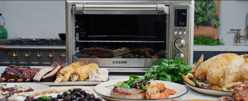 COSORI Air Fryer Toaster Oven Combo 13-in-1, 32Qt APP & Voice Control Convection Oven Countertop, Bake, Broil, Roast, Dehydrate, Sous Vide, 134 Recipes & 4 Accessories, Silver, Stainless Steel
