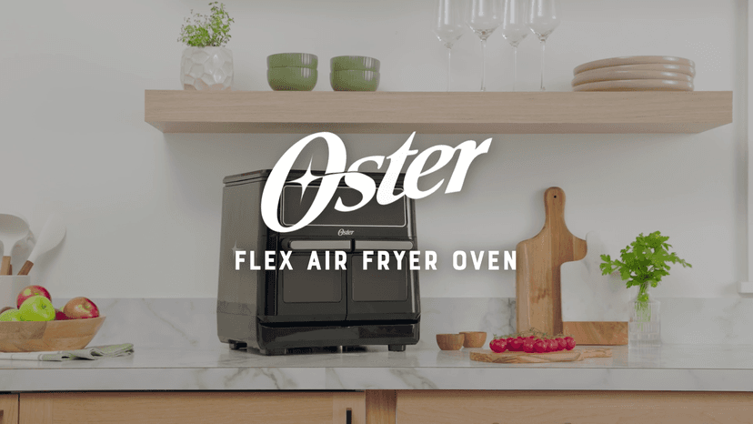 Oster 11-Quart Flex Air Fryer Oven, Dual Air Fryer with 2 Cooking Zones, Double Air Fryer with 6 Cooking Functions, Large Air Fryer with 2 Frying Baskets