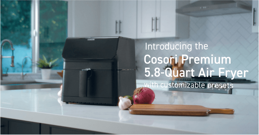 COSORI 12-in-1 Air Fryer 5.8QT, Toast, Bake, Nutrition Facts for 100+ In-App Recipes, AdaptIQ Tech Fast Cook, for Main & Side Dishes, Snacks, Leftovers, Detachable Square Basket, Dishwasher Safe