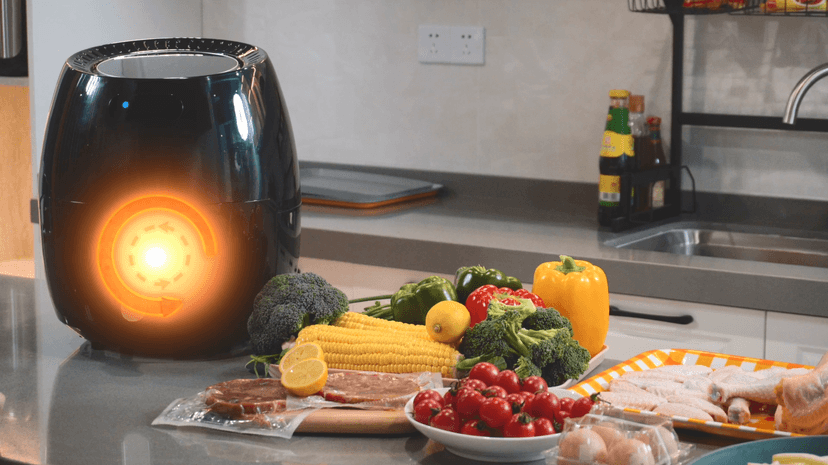 Air Fryer 6.9QT/6.5L, Uten 1700W High-power 8 in 1 Deep Frying Mode, Rapid Heating up, Non-Stick Oven, Oilless Cooking, Fast Heat up/Time Control, LED Digital Touchscreen, Black