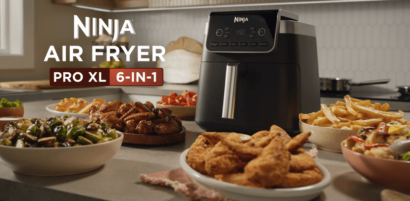 Ninja Air Fryer Pro XL 6-in-1 with 6.5 QT Capacity, Max Crisp, Air Fry, Air Roast, Bake, Reheat, Dehydrate, Max Crisp Technology with 450F, Nonstick Basket & Crisper Plate, Grey, AF181