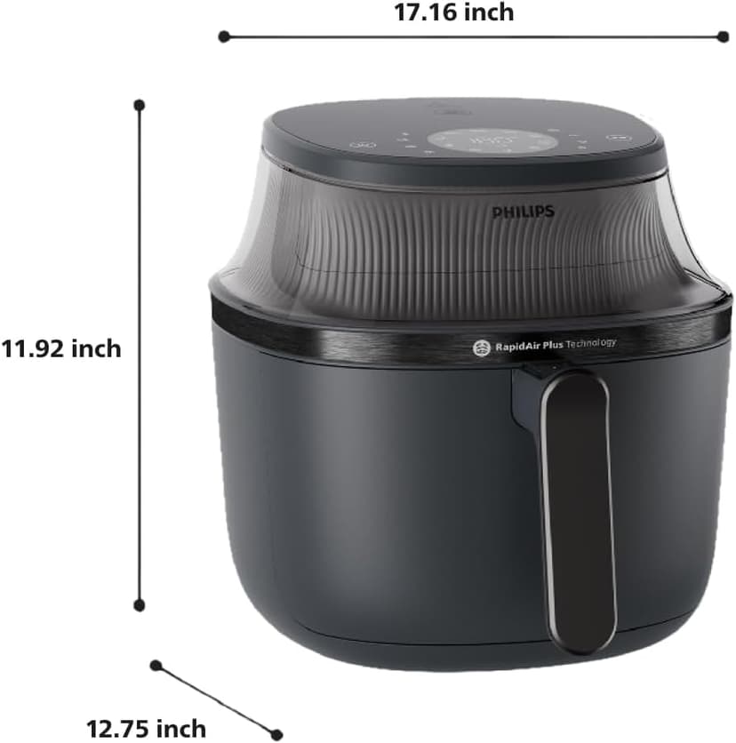 Philips Airfryer 3000 Series 6.5qt, Cooking Window, 16-in-1 Airfryer, RapidAir Plus Technology, Fat Removal, HomeID Recipe App, Easy to Clean (NA330/00)
