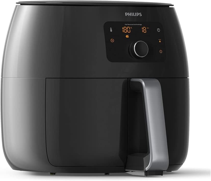 Philips Premium Airfryer XXL, Fat Removal Technology, 3lb/7qt, Rapid Air Technology, Digital Display, Keep Warm Mode, 5 Cooking Presets, HomeID App, Family Sized, Black (HD9650/96)
