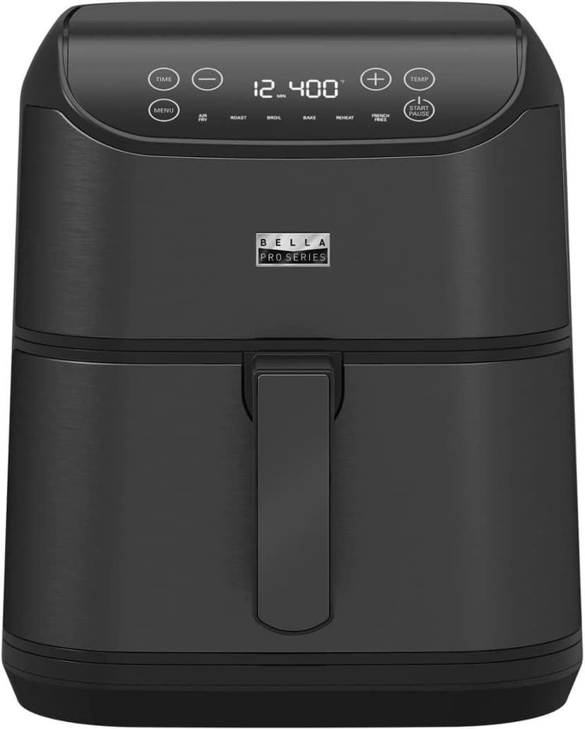 Bella Pro Series 6qt Digital Air Fryer with Stainless Finish Black Stainless Steel