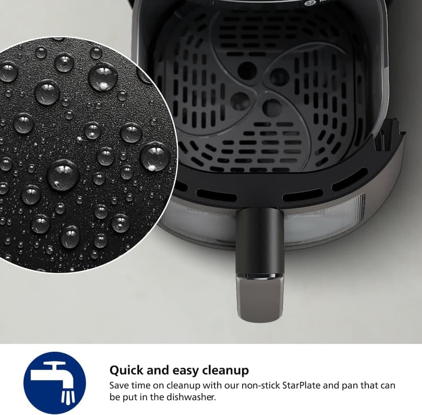 Philips 2000 Series Airfryer - 4.4 qt (4.2 l) Pan, 13 Cooking Functions, RapidAir Technology, Healthy Cooking with 90% Less Fat, Efficient & Fast (NA220/00)