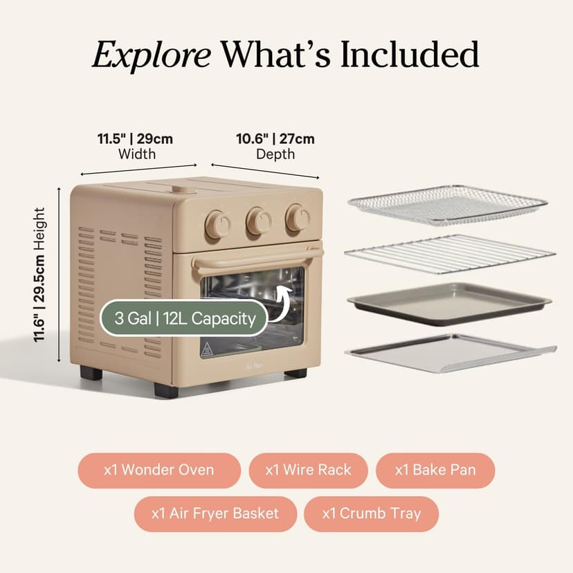 Our Place Wonder Oven | 6-in-1 Air Fryer & Toaster Oven with Steam Infusion | Compact, Countertop Friendly, Fast Preheat, Multifunctional | Air Fry, Toast, Roast, Bake, Reheat & Broil | Steam