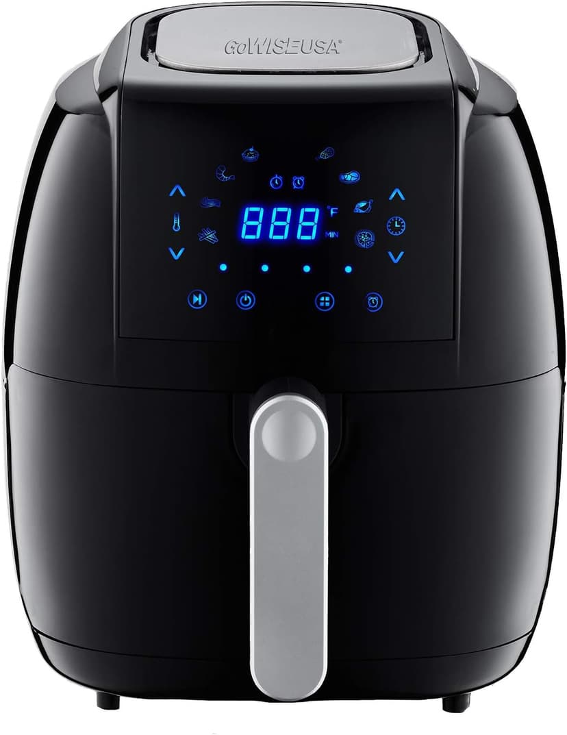 GoWISE USA GW22921-S 8-in-1 Digital Air Fryer with Recipe Book, 5-Qt, Black