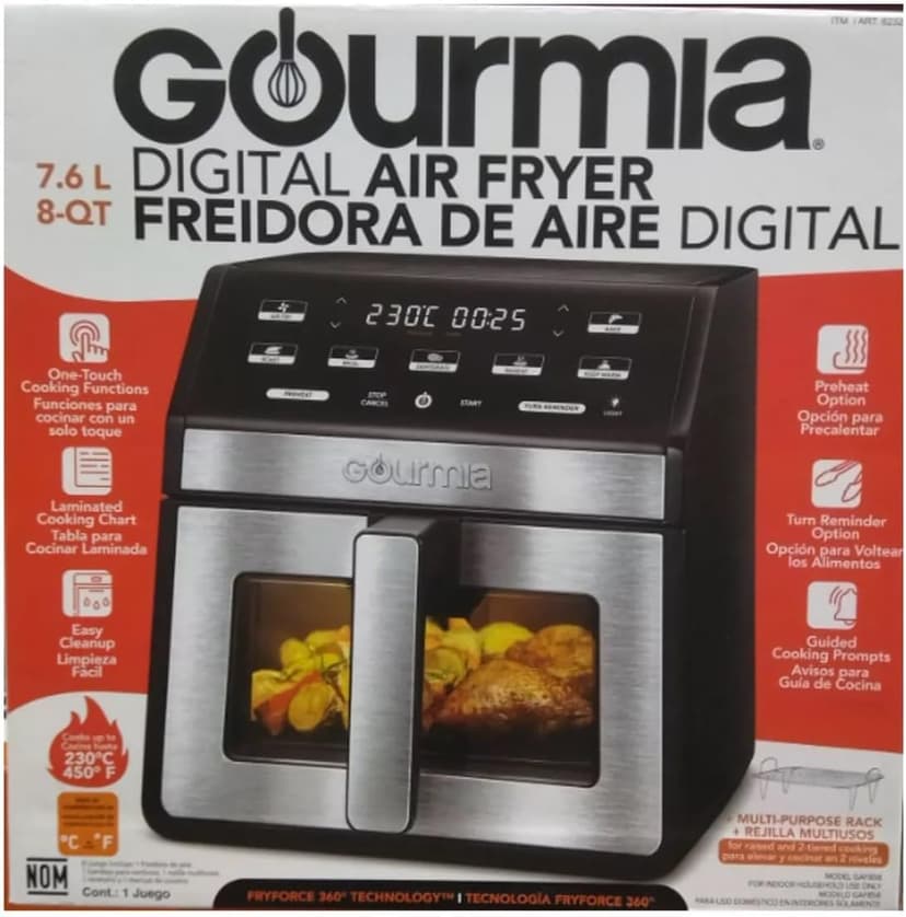 Gourmia GOURMIA Digital Air Fryer, 7.5 Liter with Window and Light, Mod. GAF858