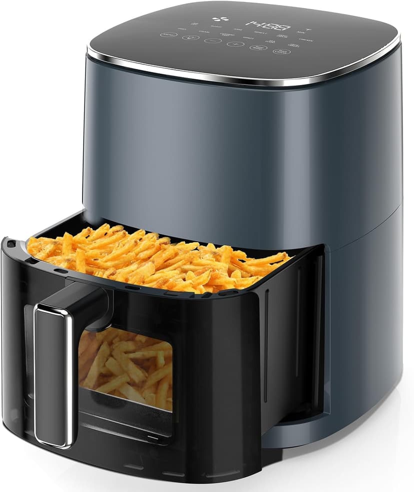 Air Fryer, 6-Quart with Viewing Window, 12-in-1 Functions - Air Fry, Roast, Reheat, Dehydrate, Bake, Steam, and More, 400°F Max Temperature