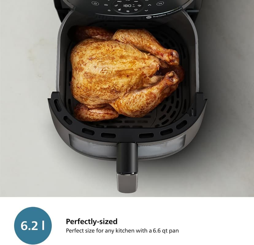 Philips Air Fryer 2000 Series 13-in-1 functions, 6.6 Quarts, Compact Design with Cooking Window, Black, (NA230/00)