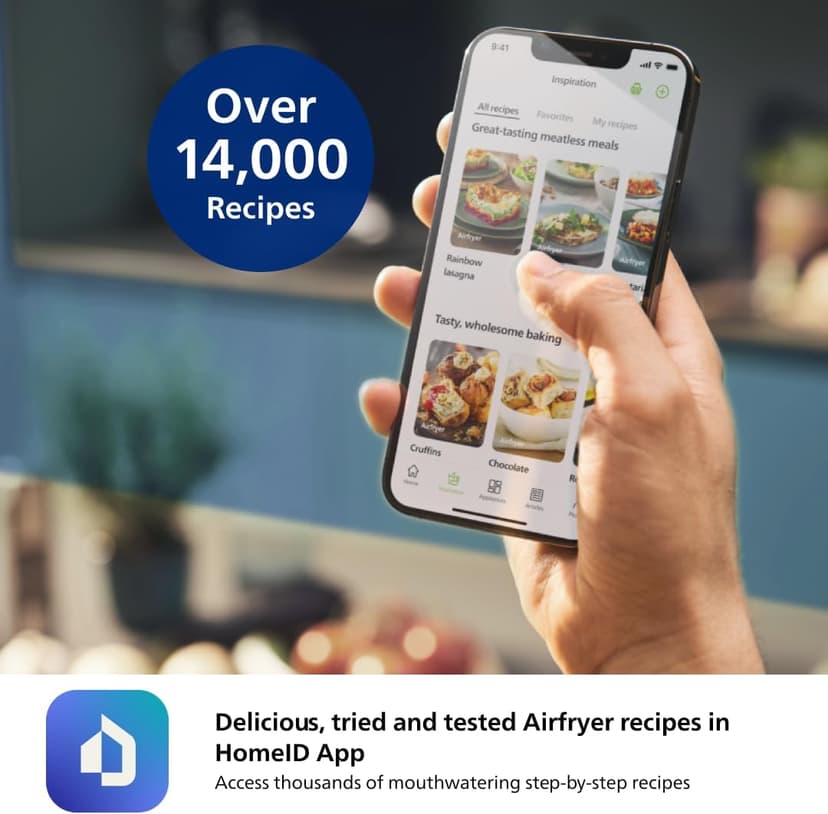 Philips 2000 Series Airfryer - 4.4 qt (4.2 l) Pan, 13 Cooking Functions, RapidAir Technology, Healthy Cooking with 90% Less Fat, Efficient & Fast (NA220/00)