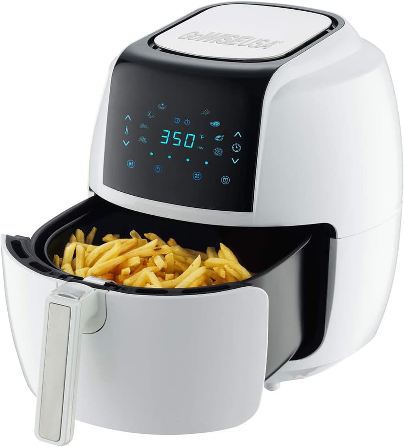 GoWISE USA XL 8-in-1 Digital Air Fryer with Recipe Book, 5.8-Qt, 1700 Watts, White
