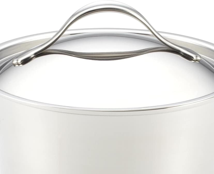 Anolon Nouvelle Stainless Steel Cookware Pots and Pans Set, 10 Piece