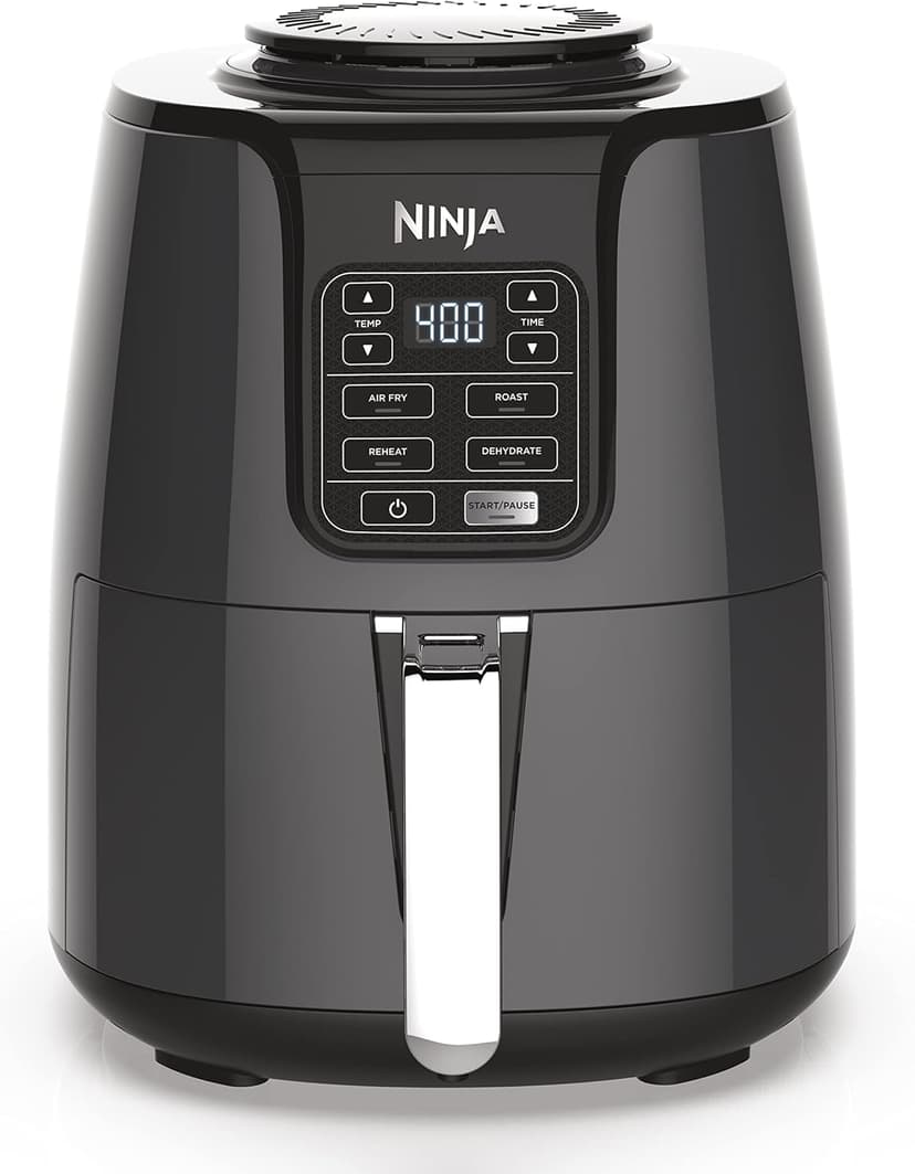 Ninja Air Fryer, Roast, Bake, Air Fry, Roast, Broil, Reheats, & Dehydrates, 4-in-1, Fries, Frozen Food, Veggies, and Juicy Meat, Less Oil, Easy Meals, Healthy Meals, Compact, 4 QT, Grey, AF101