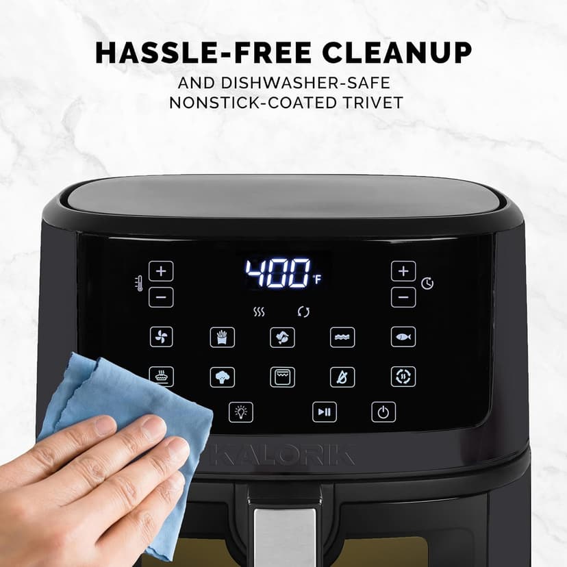 Kalorik 7 Quart Touchscreen Air Fryer with Window, Black (FT 52324 BK)