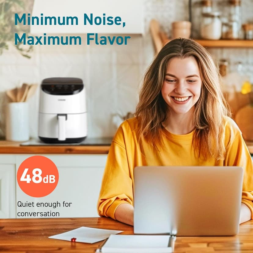 COSORI Air Fryer 2.1 Qt, 4-in-1 Small Mini Airfryer, Bake, Roast, Reheat, 97% Less Oil, Compact & Quiet, Nonstick & Dishwasher Safe Basket, 30 In-App Recipes with Nutrition Facts, Auto-Shut Off, White