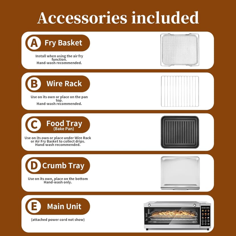 SEEDEEM 9-in-1 Air Fryer Oven, 16-Quart Countertop Convection Oven with Toaster, Broil, Pizza, Toaster Oven & Dehydrator, Large Capacity Kitchen Appliance in Pink, Silver, Black