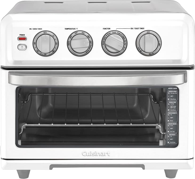 Cuisinart Air Fryer + Convection Toaster Oven, 8-1 Oven with Bake, Grill, Broil & Warm Options, White, TOA-70W