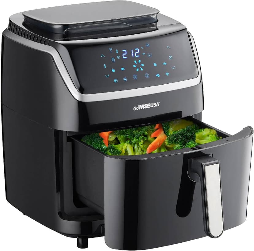 GoWISE USA 7-Quart Steam Air Fryer - with Touchscreen Display with 8 cooking presets + 100 Recipes