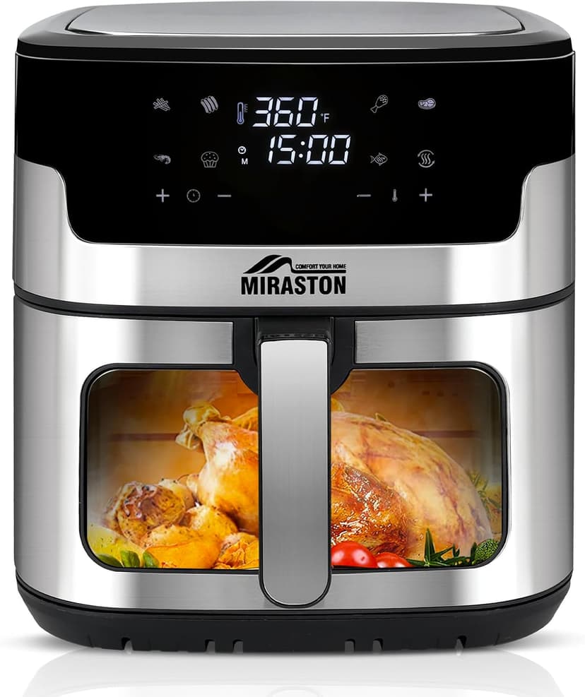 8.5QT Air Fryer, Nonstick Square Basket Family Size Digital Air Fryers, Smart Touchscreen with 8-Preset, Air Frying, Reheat Leftovers, Party Food, Fast Cooking, Dishwasher-Safe, for Kitchen