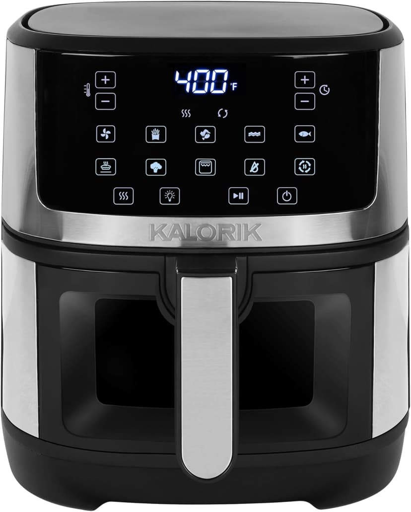 Kalorik 5 Quart Touchscreen Air Fryer with Window, Stainless Steel (FT 52328 SS)
