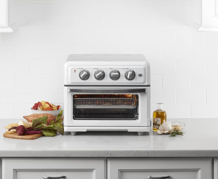Cuisinart TOA-60W Convection AirFryer Toaster Oven, Premium 1800-Watt Motor with 7-in-1 Functions and Wide Temperature Range, Large Capacity Air Fryer with 60-Minute Timer/Auto-Off, White