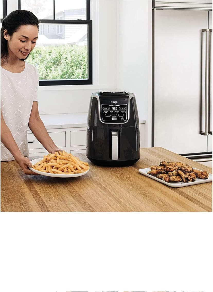Ninja AF161 Max XL Air Fryer that Cooks, Crisps, Roasts, Bakes, Reheats and Dehydrates, with 5.5 Quart Capacity, and a High Gloss Finish, Grey