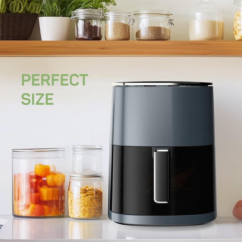 Air Fryer, 6-Quart with Viewing Window, 12-in-1 Functions - Air Fry, Roast, Reheat, Dehydrate, Bake, Steam, and More, 400°F Max Temperature