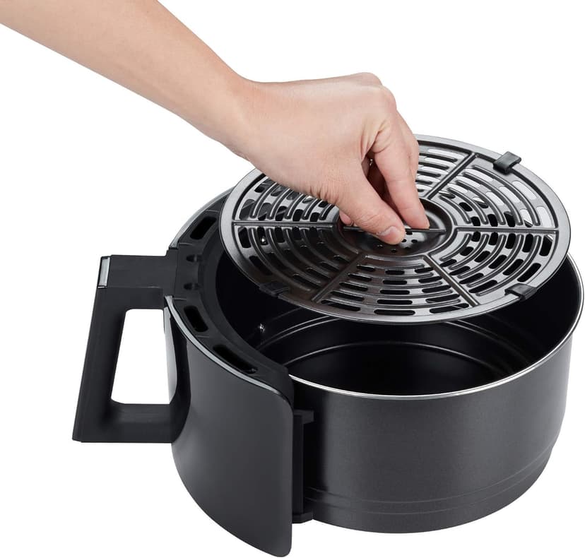 GoWISE USA GW22966 Fryer & Dehydrator Electric Air Fryer with Digital Touchscreen + Recipe Book, 5-Qt, Black/Silver