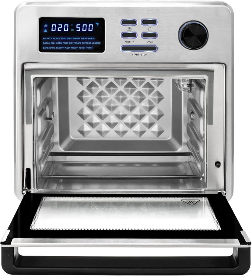 Kalorik MAXX® Digital 16-Quart Air Fryer Oven, 9-in-1 Countertop Toaster Oven and Air Fryer Combo, 21 Smart Presets, 9 Easy-to-Clean Accessories, 1600W, Stainless Steel, AFO 50932 OW