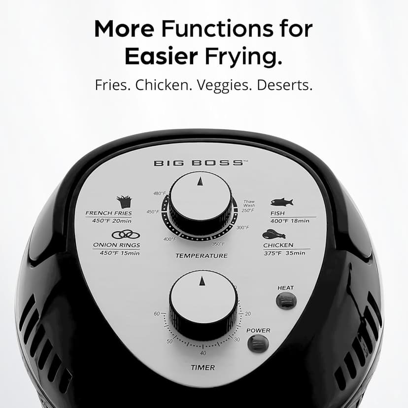 16Qt Large Glass Air Fryer Non Toxic – Family Sized Large Halogen Oven Cooker with 3 Cooking Sections, Stainless Steel Racks, French Fries, Chicken, No Preheat, Self Cleaning, Dishwasher Safe