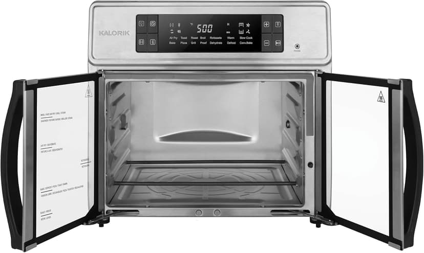 Kalorik Air Fryer Oven MAXX Advance Series 26-Quart with Digital Controls Easy-View Door and 14 Smart Cooking Presets, Includes 9 Cooking Accessories & Smart Probe, 1700-Watts, Black