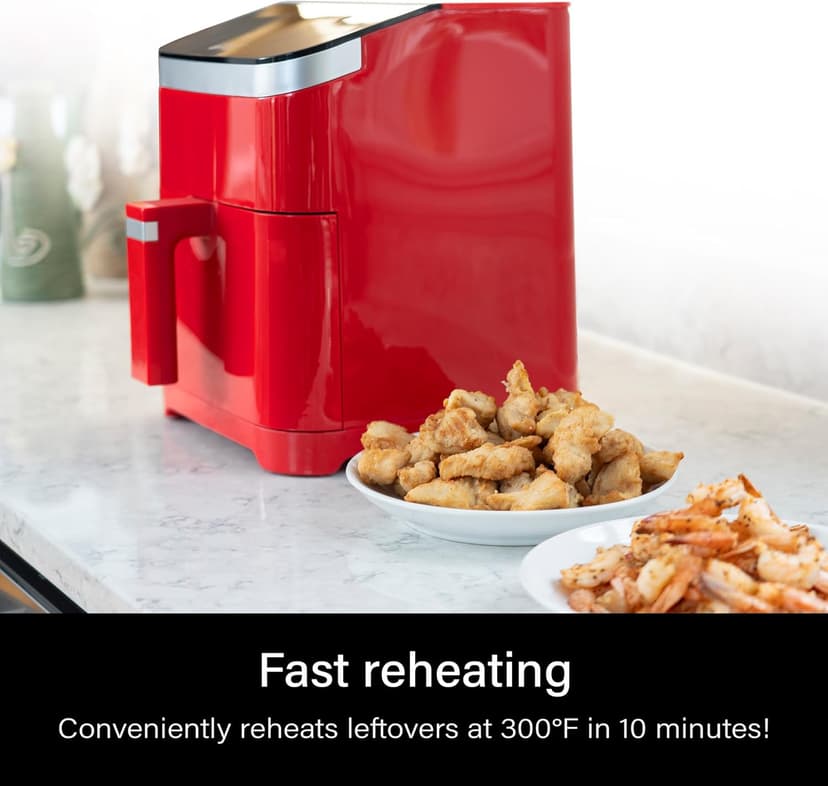 Deco Chef 5.8QT Air Fryer, 8-in-1 Smart Cooking Programs, Nonstick and Dishwasher-Safe Basket, Red