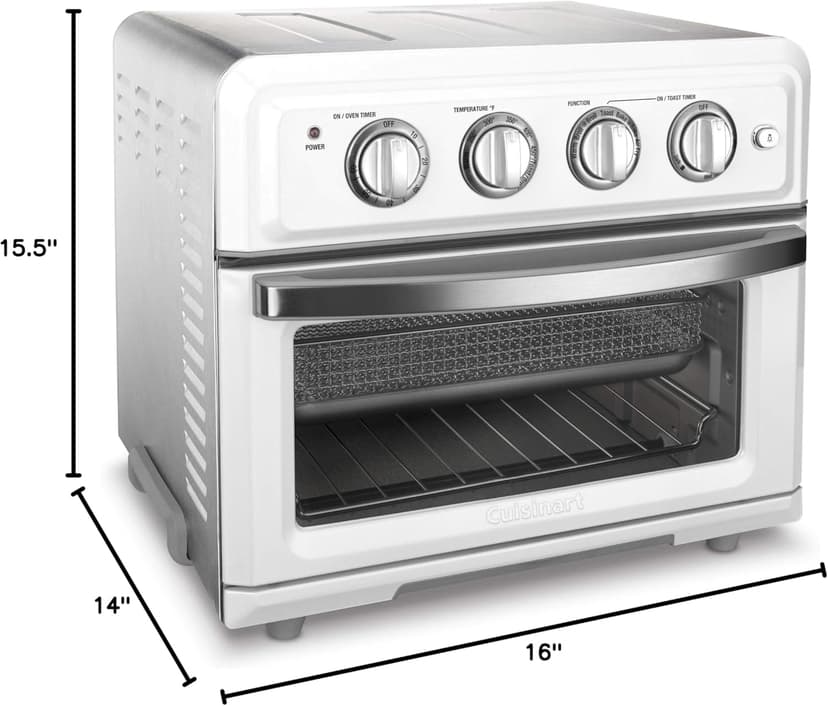 Cuisinart TOA-60W Convection AirFryer Toaster Oven, Premium 1800-Watt Motor with 7-in-1 Functions and Wide Temperature Range, Large Capacity Air Fryer with 60-Minute Timer/Auto-Off, White