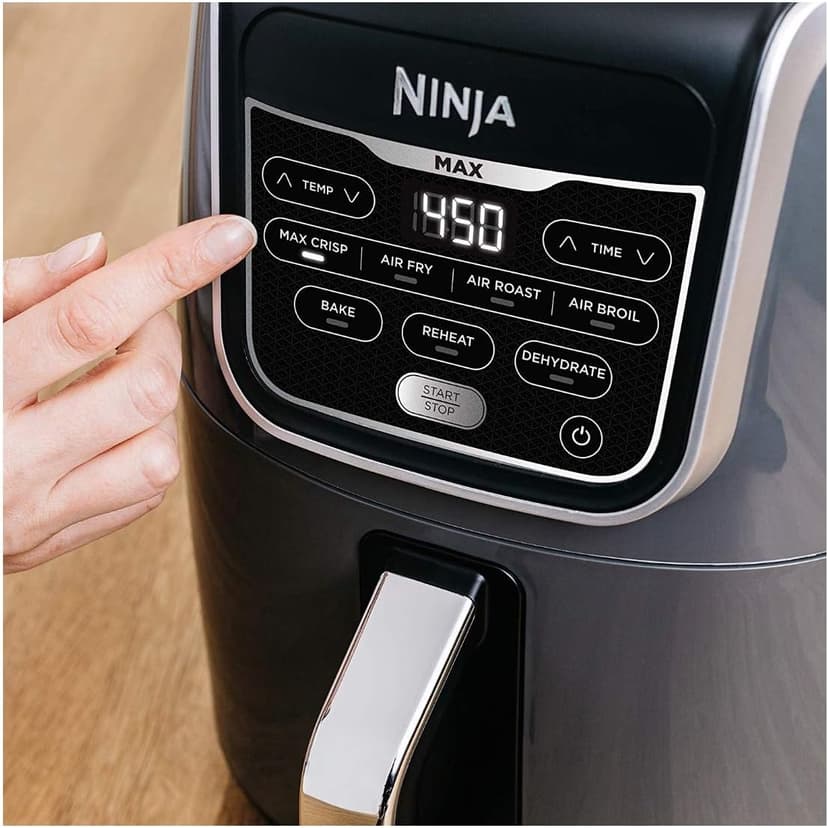 Ninja AF161 Max XL Air Fryer that Cooks, Crisps, Roasts, Bakes, Reheats and Dehydrates, with 5.5 Quart Capacity, and a High Gloss Finish, Grey